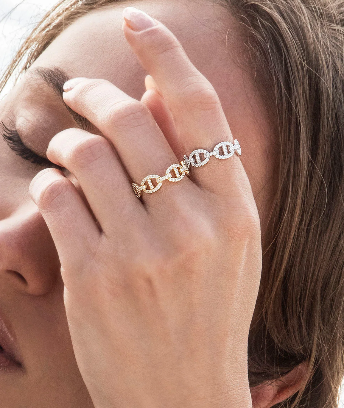 silver chains ring