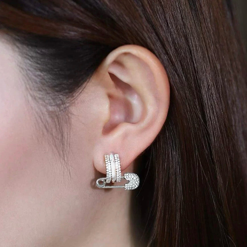 silver pin earrings