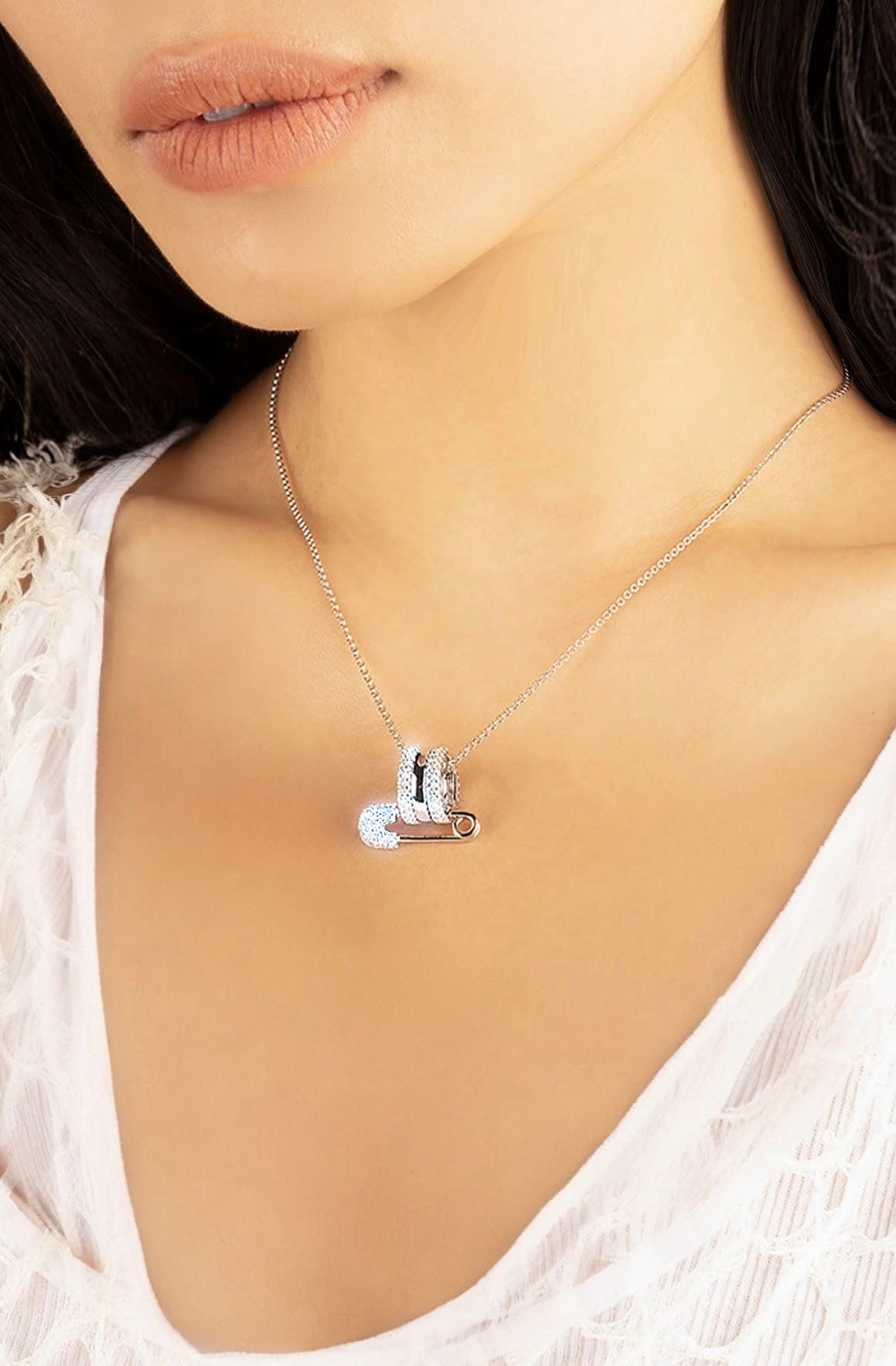 silver pin necklace