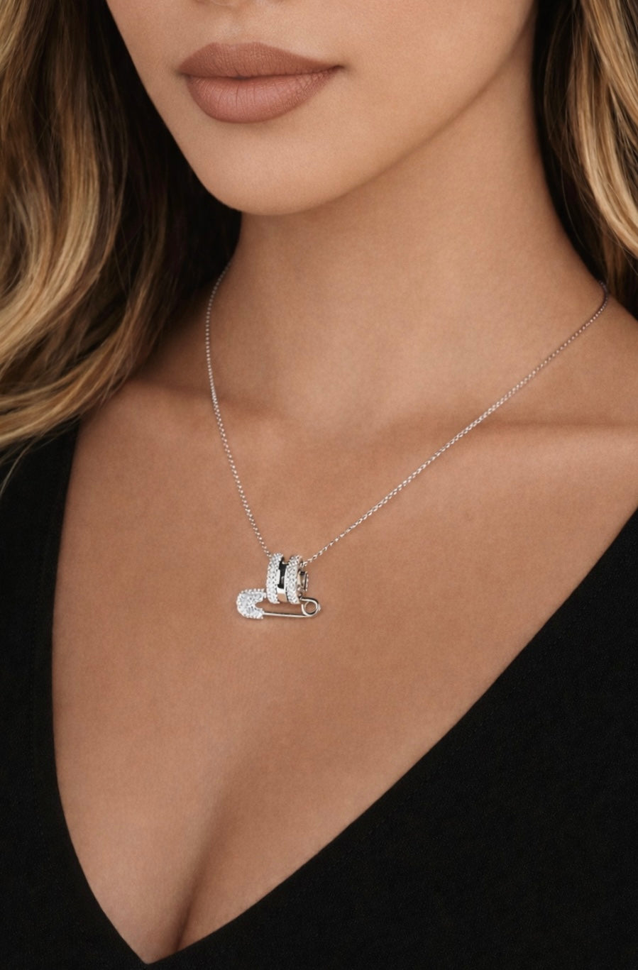 silver pin necklace