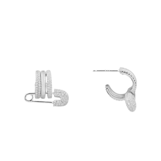silver pin earrings