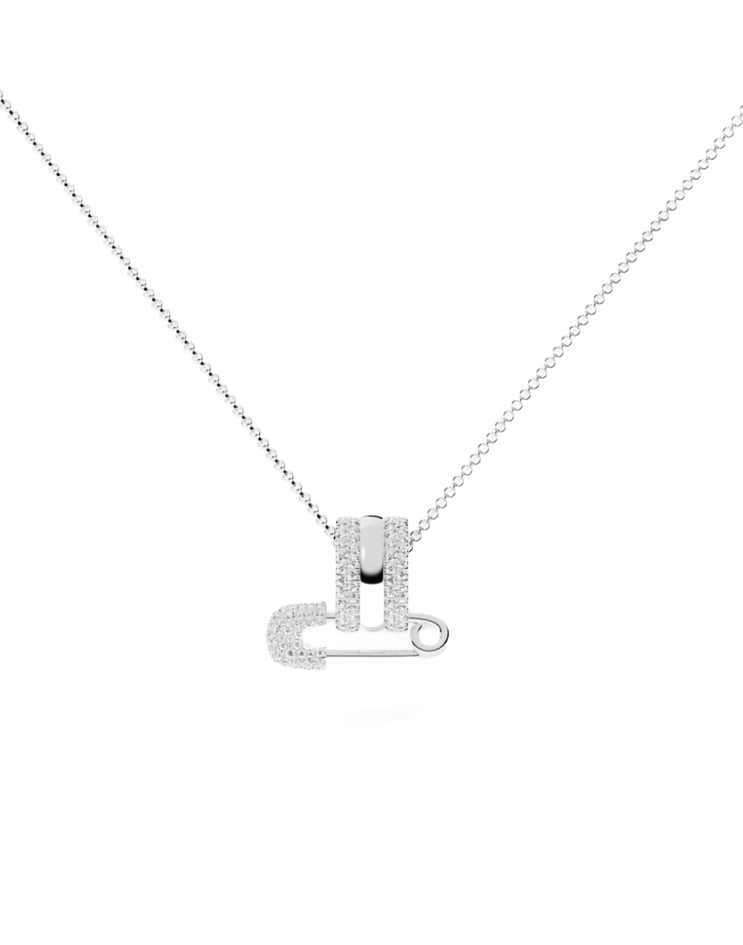 silver pin necklace