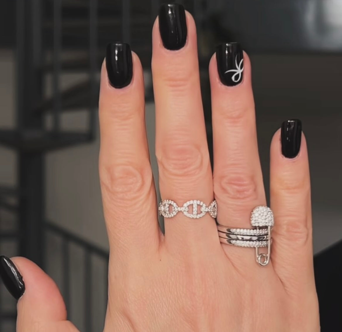silver chains ring